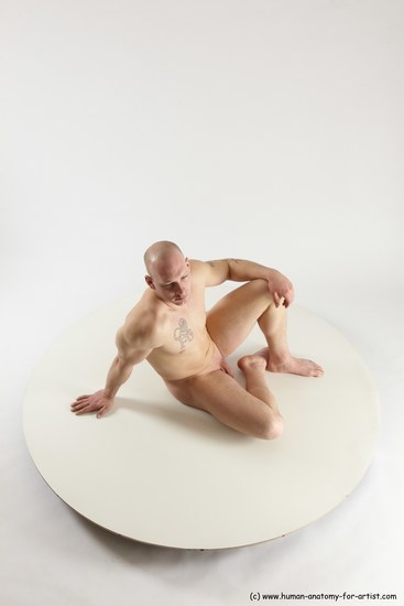 Nude Man White Sitting poses - simple Slim Bald Sitting poses - ALL Multi angles poses Realistic