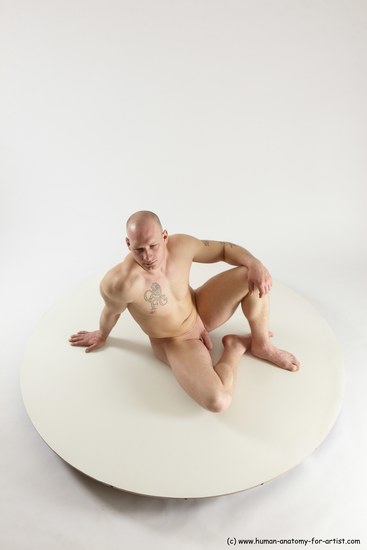 Nude Man White Sitting poses - simple Slim Bald Sitting poses - ALL Multi angles poses Realistic