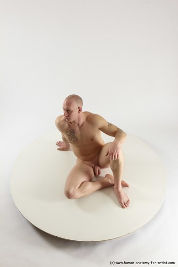 Nude Man White Sitting poses - simple Slim Bald Sitting poses - ALL Multi angles poses Realistic