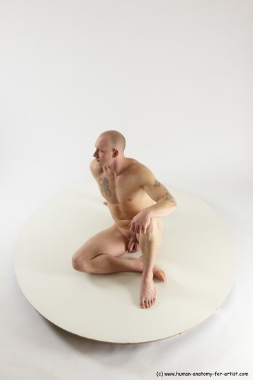 Nude Man White Sitting poses - simple Slim Bald Sitting poses - ALL Multi angles poses Realistic