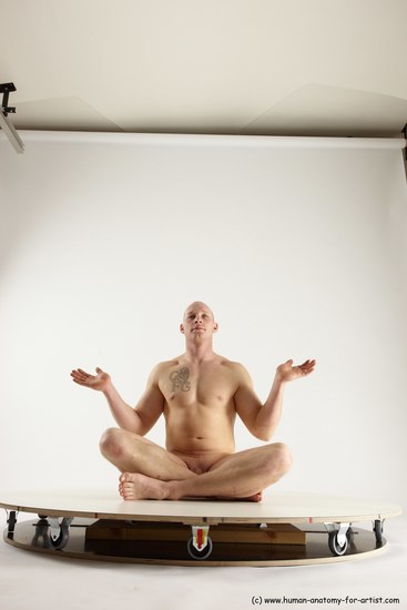 Nude Man White Sitting poses - simple Slim Bald Sitting poses - ALL Multi angles poses Realistic