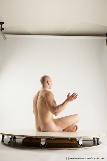 Nude Man White Sitting poses - simple Slim Bald Sitting poses - ALL Multi angles poses Realistic