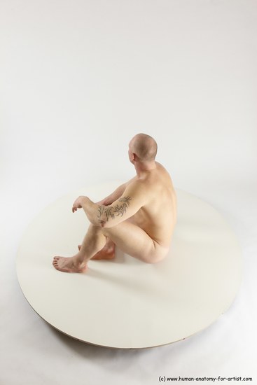 Nude Man White Sitting poses - simple Slim Bald Sitting poses - ALL Multi angles poses Realistic