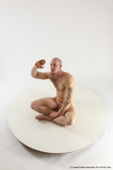 Nude Man White Sitting poses - simple Slim Bald Sitting poses - ALL Multi angles poses Realistic