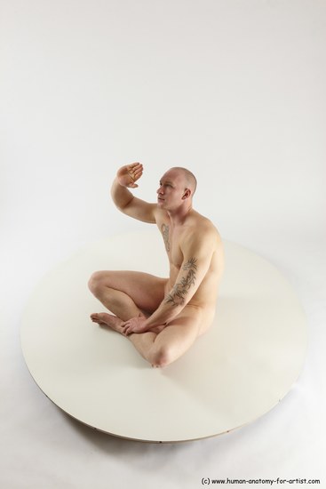 Nude Man White Sitting poses - simple Slim Bald Sitting poses - ALL Multi angles poses Realistic