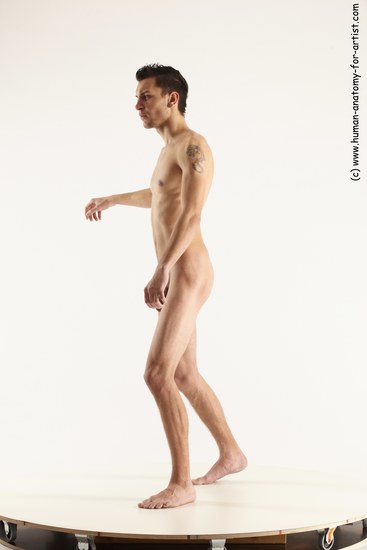 Nude Man White Standing poses - ALL Athletic Short Brown Standing poses - simple Multi angles poses Realistic