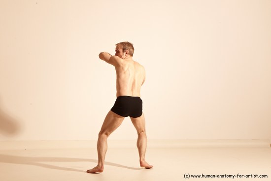 Underwear Martial art Man White Moving poses Athletic Short Brown Dynamic poses Academic