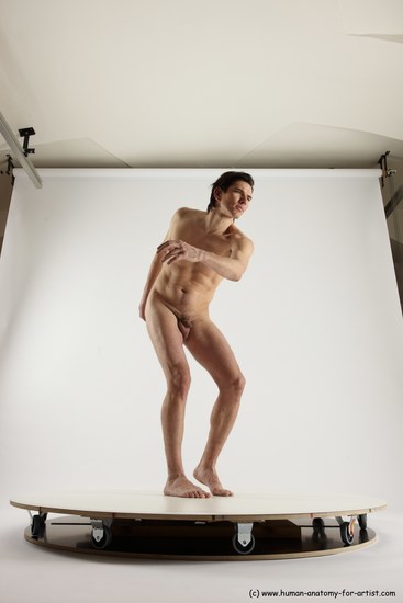 Nude Man White Standing poses - ALL Slim Short Brown Standing poses - simple Multi angles poses Realistic