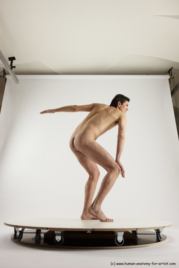 Nude Man White Standing poses - ALL Slim Short Brown Standing poses - simple Multi angles poses Realistic