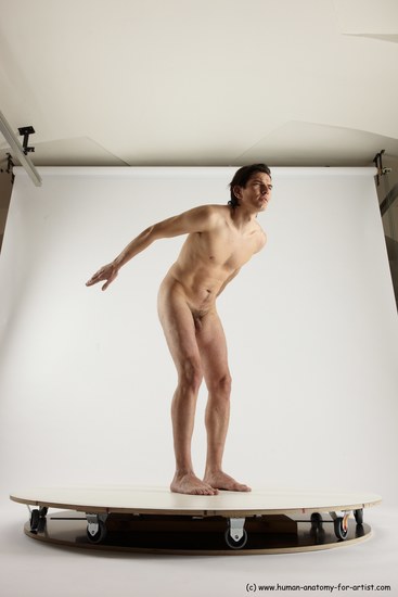 Nude Man White Standing poses - ALL Slim Short Brown Standing poses - simple Multi angles poses Realistic