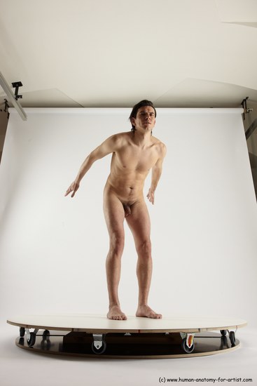 Nude Man White Standing poses - ALL Slim Short Brown Standing poses - simple Multi angles poses Realistic