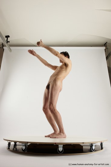 Nude Man White Standing poses - ALL Slim Short Brown Standing poses - simple Multi angles poses Realistic