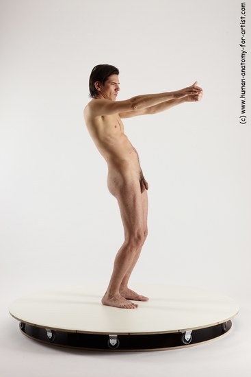 Nude Man White Standing poses - ALL Slim Short Brown Standing poses - simple Multi angles poses Realistic