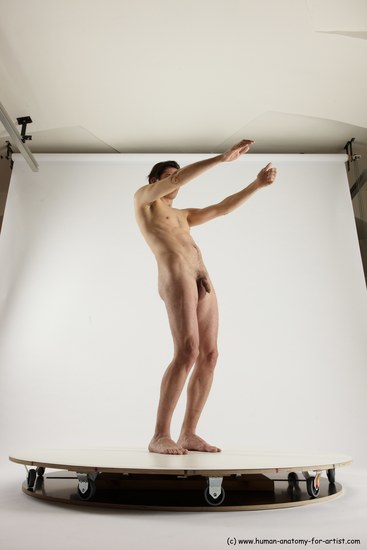 Nude Man White Standing poses - ALL Slim Short Brown Standing poses - simple Multi angles poses Realistic