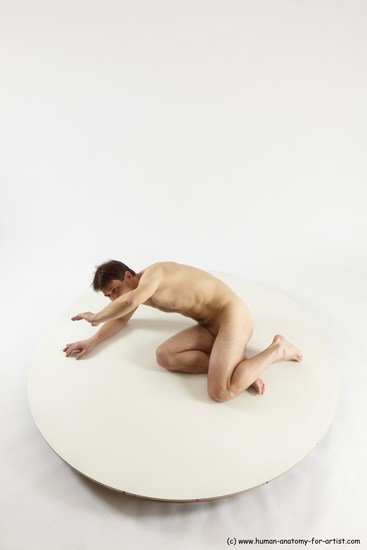 Nude Man White Sitting poses - simple Slim Short Brown Sitting poses - ALL Multi angles poses Realistic