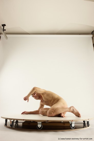 Nude Man White Sitting poses - simple Slim Short Brown Sitting poses - ALL Multi angles poses Realistic