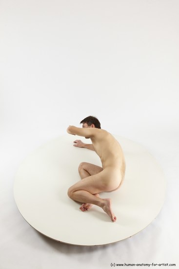 Nude Man White Sitting poses - simple Slim Short Brown Sitting poses - ALL Multi angles poses Realistic