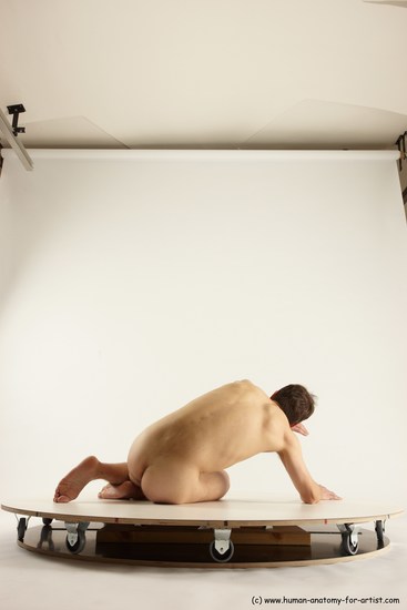 Nude Man White Sitting poses - simple Slim Short Brown Sitting poses - ALL Multi angles poses Realistic