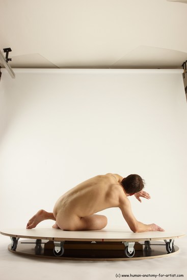 Nude Man White Sitting poses - simple Slim Short Brown Sitting poses - ALL Multi angles poses Realistic