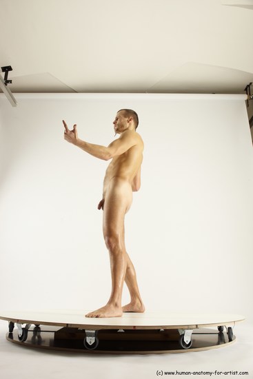 Nude Fighting Man White Standing poses - ALL Slim Short Brown Standing poses - simple Multi angles poses Realistic