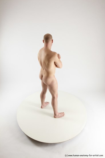 Nude Man White Standing poses - ALL Slim Bald Standing poses - simple Multi angles poses Realistic