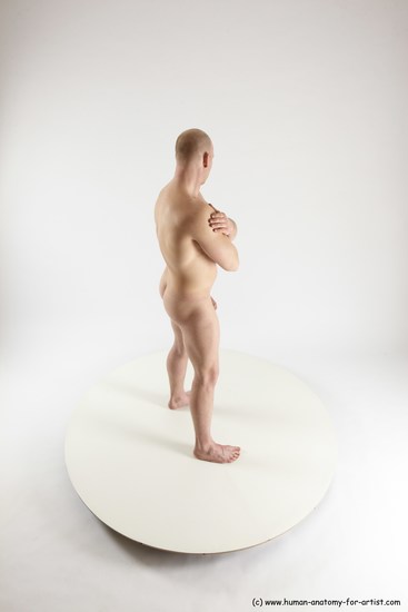 Nude Man White Standing poses - ALL Slim Bald Standing poses - simple Multi angles poses Realistic