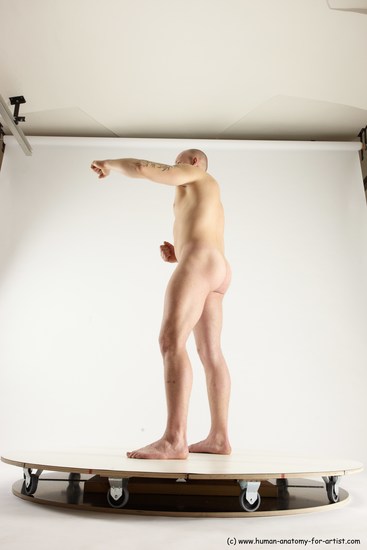 Nude Man White Standing poses - ALL Slim Bald Standing poses - simple Multi angles poses Realistic