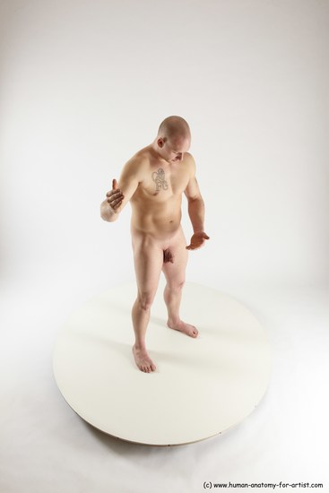 Nude Man White Standing poses - ALL Slim Bald Standing poses - simple Multi angles poses Realistic