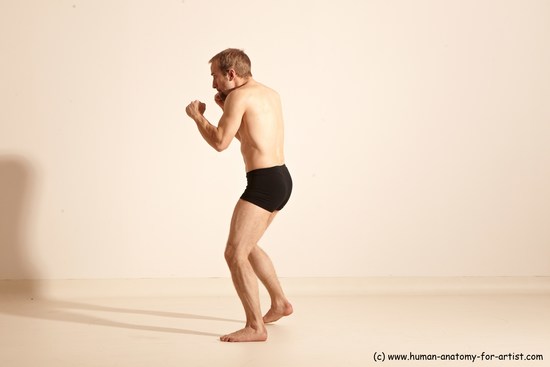 Underwear Martial art Man White Moving poses Athletic Short Blond Dynamic poses Academic