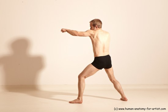 Underwear Martial art Man White Moving poses Athletic Short Blond Dynamic poses Academic