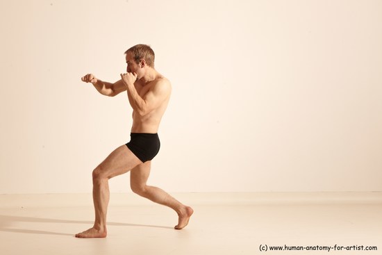 Underwear Martial art Man White Moving poses Athletic Short Blond Dynamic poses Academic