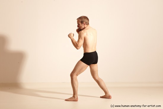 Underwear Martial art Man White Moving poses Athletic Short Blond Dynamic poses Academic