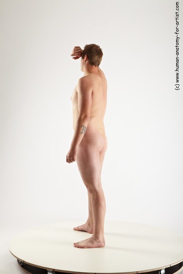 Nude Man White Standing poses - ALL Average Short Brown Standing poses - simple Realistic