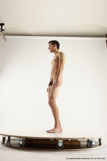 Nude Man White Standing poses - ALL Athletic Short Brown Standing poses - simple Multi angles poses Realistic