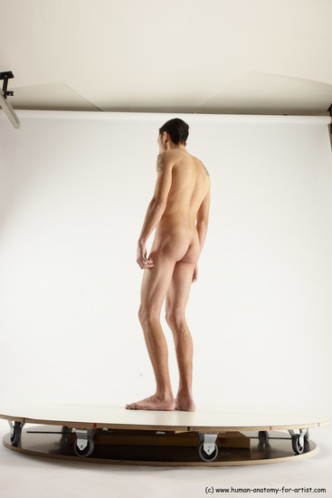 Nude Man White Standing poses - ALL Athletic Short Brown Standing poses - simple Multi angles poses Realistic