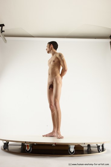 Nude Man White Standing poses - ALL Athletic Short Brown Standing poses - simple Multi angles poses Realistic