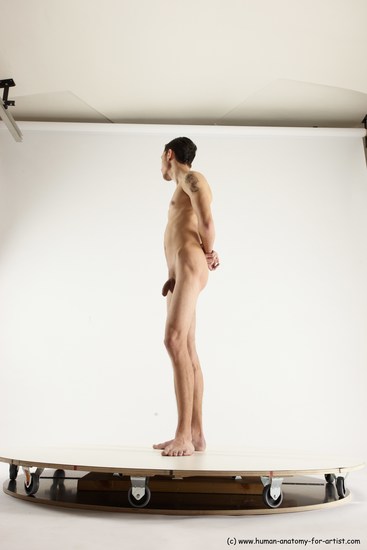 Nude Man White Standing poses - ALL Athletic Short Brown Standing poses - simple Multi angles poses Realistic