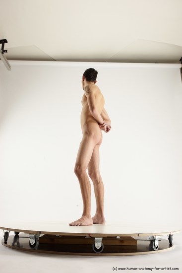 Nude Man White Standing poses - ALL Athletic Short Brown Standing poses - simple Multi angles poses Realistic