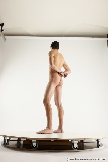 Nude Man White Standing poses - ALL Athletic Short Brown Standing poses - simple Multi angles poses Realistic