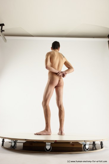 Nude Man White Standing poses - ALL Athletic Short Brown Standing poses - simple Multi angles poses Realistic