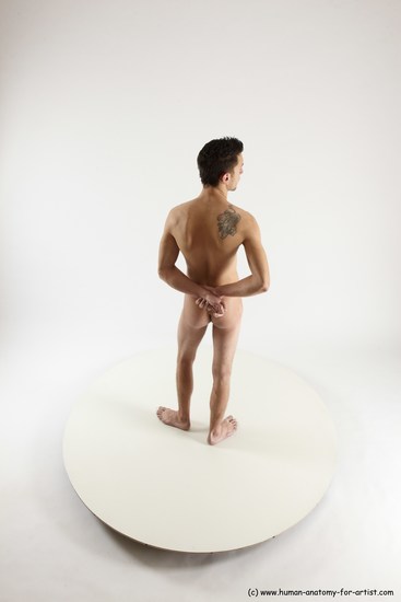 Nude Man White Standing poses - ALL Athletic Short Brown Standing poses - simple Multi angles poses Realistic