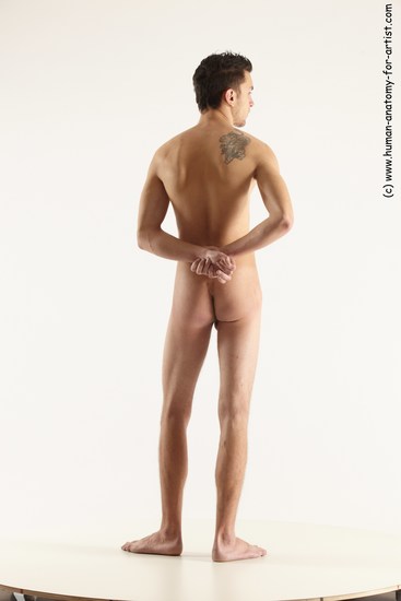 Nude Man White Standing poses - ALL Athletic Short Brown Standing poses - simple Multi angles poses Realistic