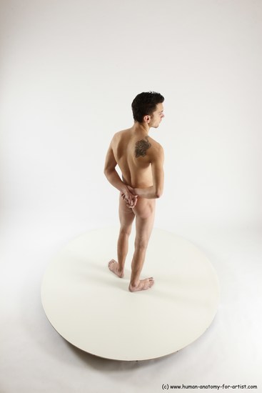 Nude Man White Standing poses - ALL Athletic Short Brown Standing poses - simple Multi angles poses Realistic