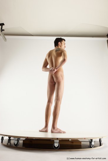 Nude Man White Standing poses - ALL Athletic Short Brown Standing poses - simple Multi angles poses Realistic