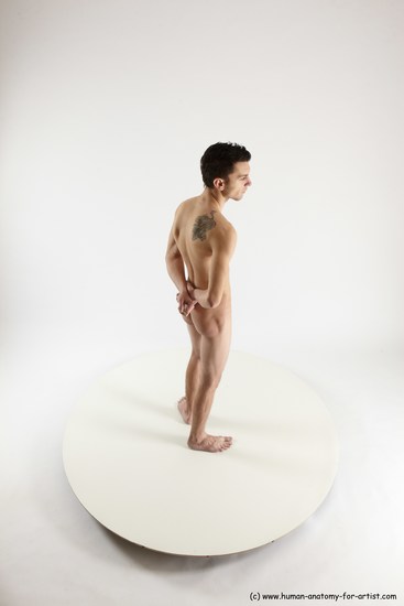 Nude Man White Standing poses - ALL Athletic Short Brown Standing poses - simple Multi angles poses Realistic