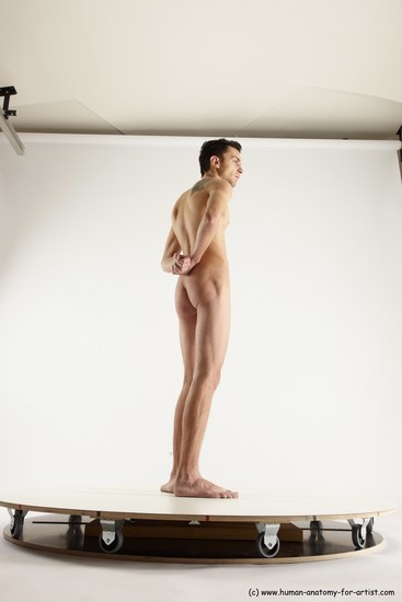 Nude Man White Standing poses - ALL Athletic Short Brown Standing poses - simple Multi angles poses Realistic