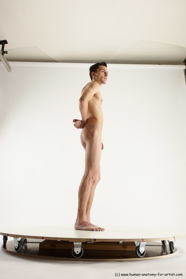 Nude Man White Standing poses - ALL Athletic Short Brown Standing poses - simple Multi angles poses Realistic