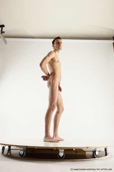 Nude Man White Standing poses - ALL Athletic Short Brown Standing poses - simple Multi angles poses Realistic