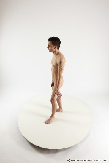 Nude Man White Standing poses - ALL Athletic Short Brown Standing poses - simple Multi angles poses Realistic