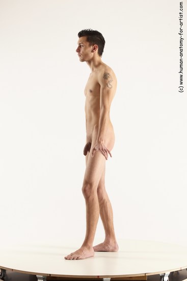 Nude Man White Standing poses - ALL Athletic Short Brown Standing poses - simple Multi angles poses Realistic